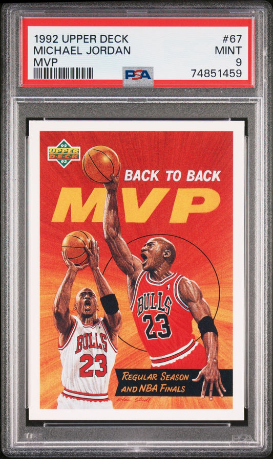 1992 Upper Deck Michael Jordan Mvp #67 PSA 9