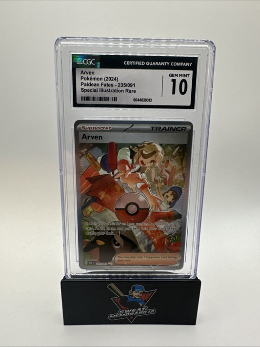 Pokémon CGC Gem Mint 10 Scarlet & Violet Paldean Fates Arven 235/091 English