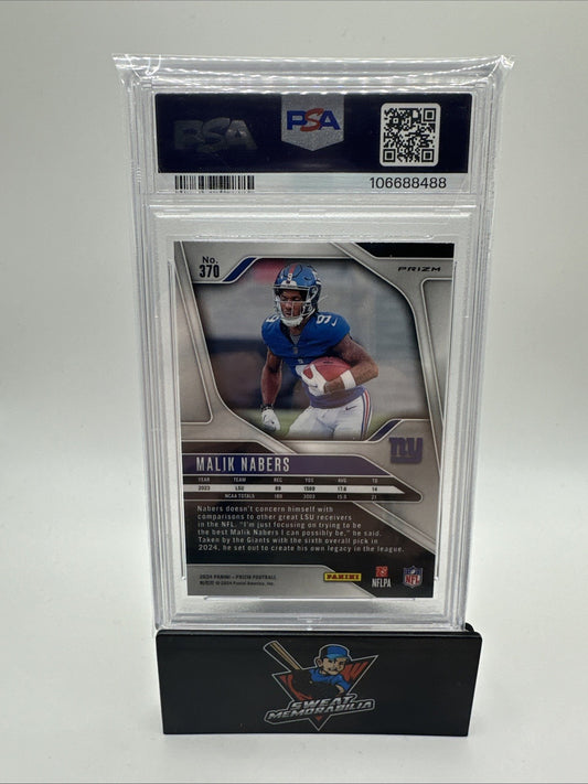 2024 Panini Prizm MALIK NABERS #370 SILVER PRIZM Rookie RC Graded PSA 8