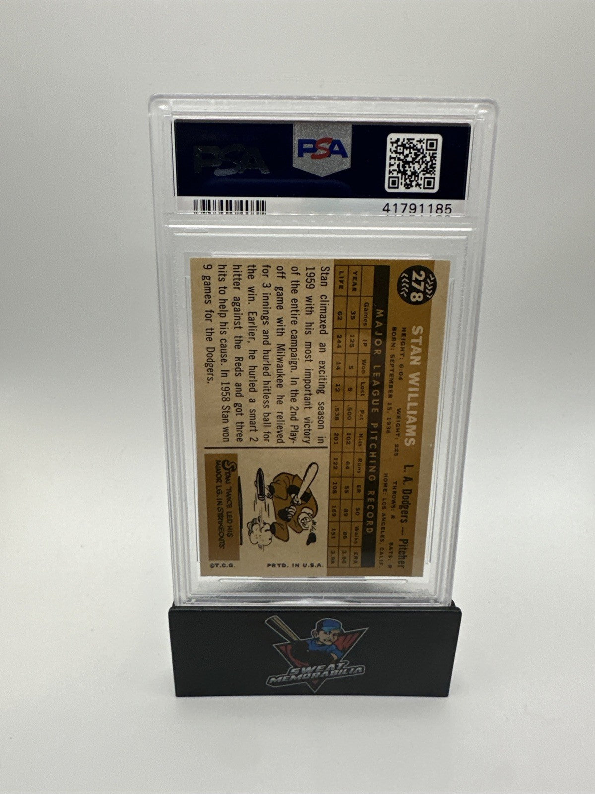 1960 Topps Baseball #278 Stan Williams PSA 9