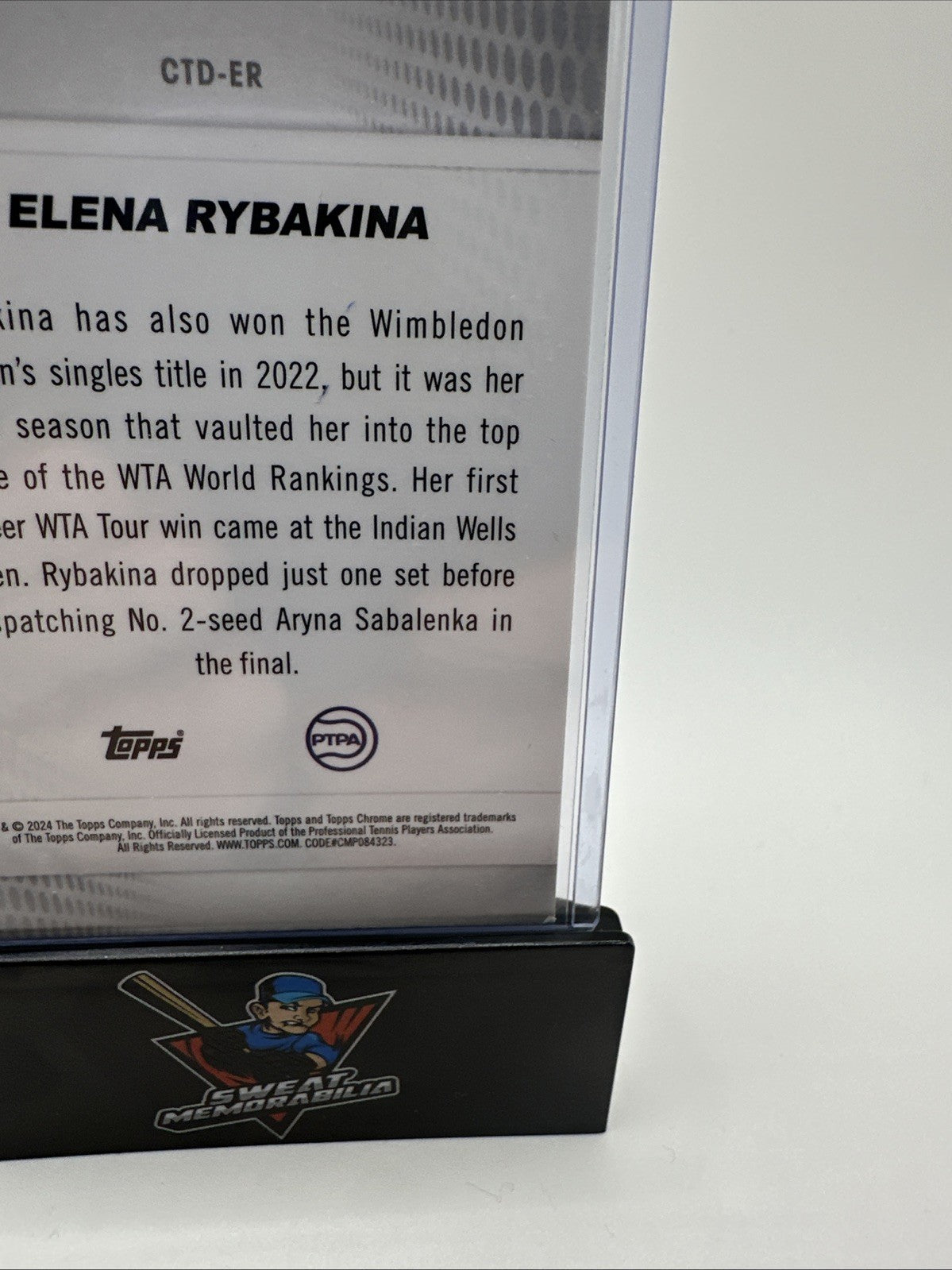2024 Topps Chrome Tennis Captured ELENA RYBANKINA #CTD-ER