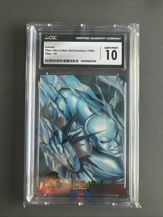 1995 FLEER ULTRA X-MEN CHROMIUM  ICEMAN # 7 CGC 10