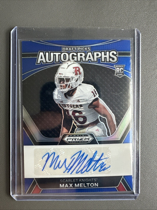 2024 Panini Prizm Draft Picks MAX MELTON RC Blue Prizm AUTO 142/149