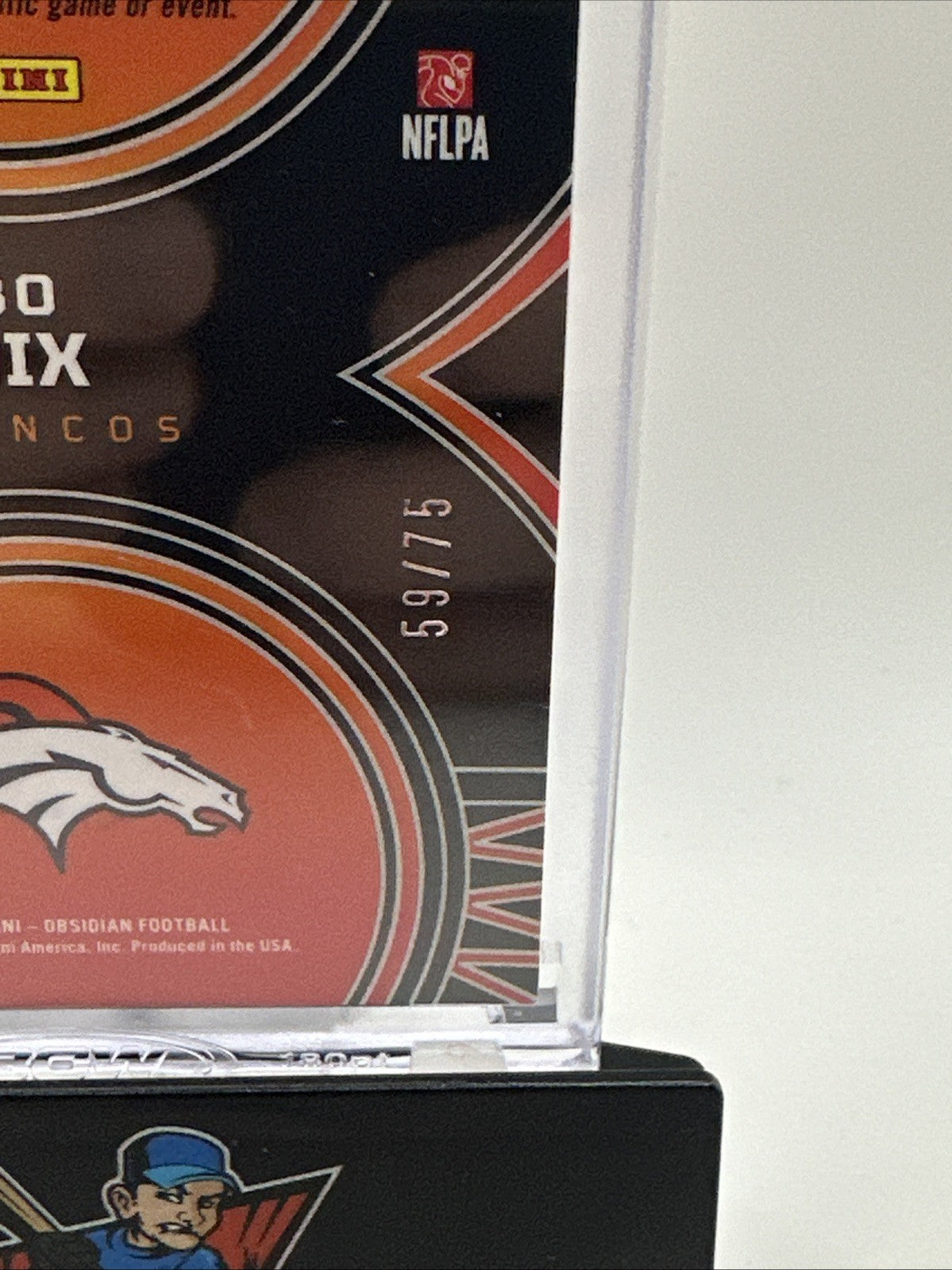 2024 Obsidian Football Bo Nix RC Solar Swatches 2 Color Patch /75 Broncos