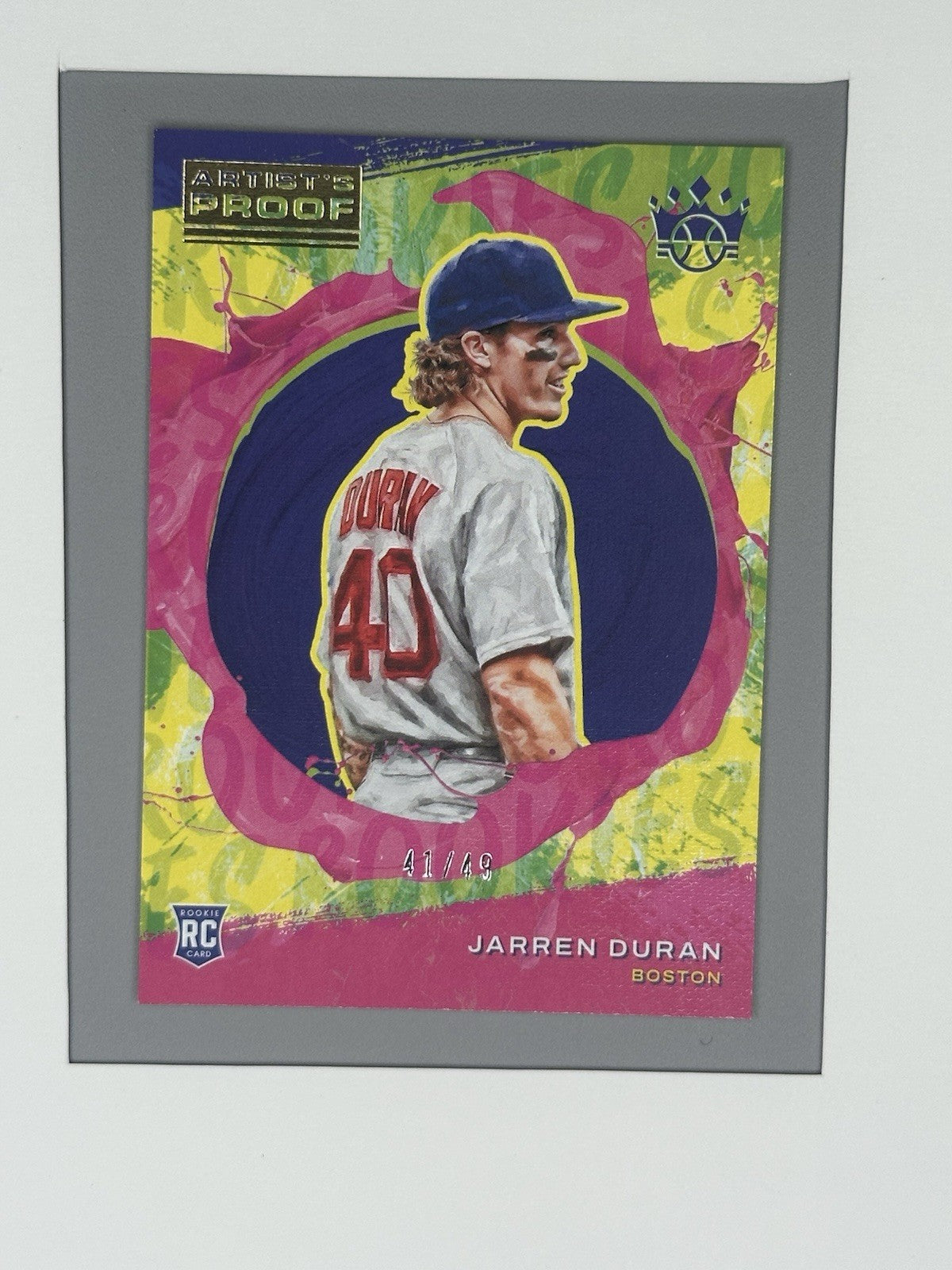 2022 Diamond Kings Jarren Duran Artist Proof 41/49 #147 Boston Red Sox