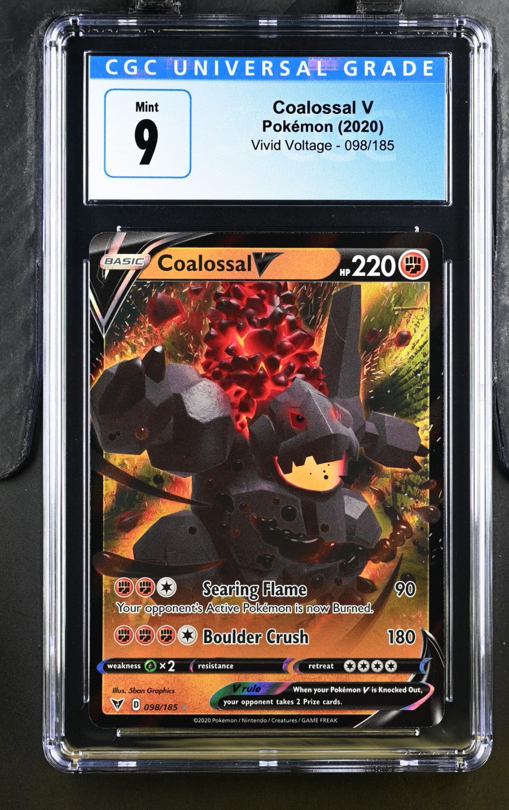Pokemon 2020 Vivid Voltage Coalossal V #098/185 CGC 9