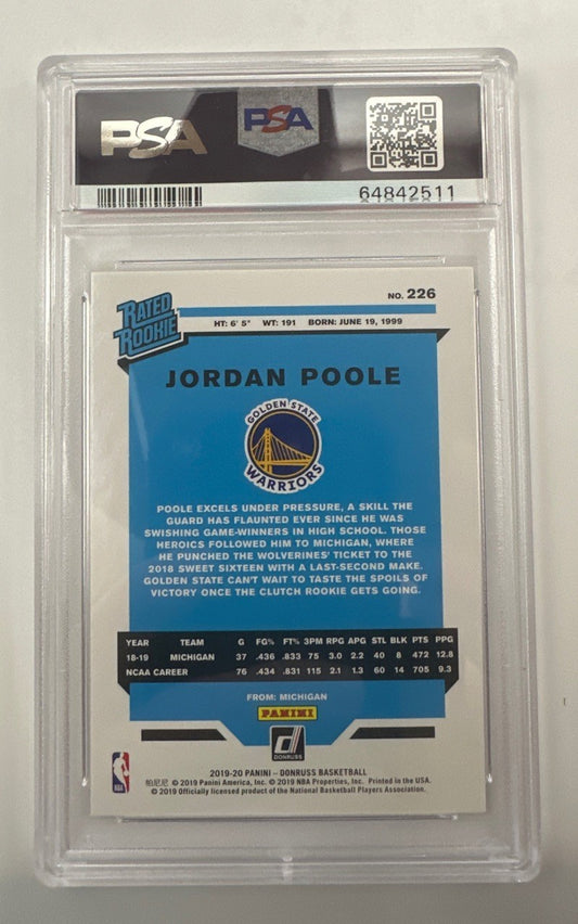 2019 Panini Donruss Jordan Poole Infinite #226 PSA 10