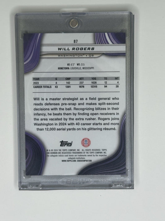 2024 Bowman Best University Will Rogers Geometric Refractor 52/99