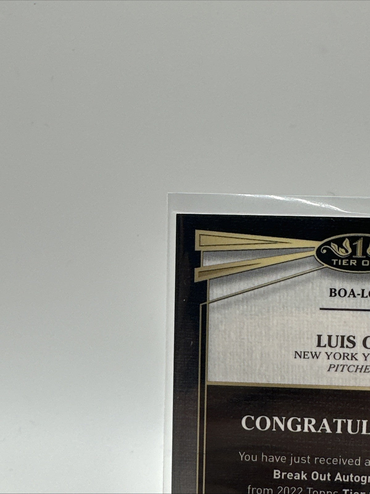 Luis Gil On Card Auto 2022 Topps Tier One Break Out Autograph Card /299. MINT
