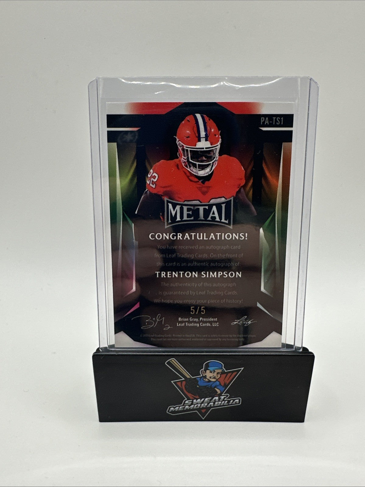 2023 Leaf Metal Trenton Simpson Rookie College Football 5/5