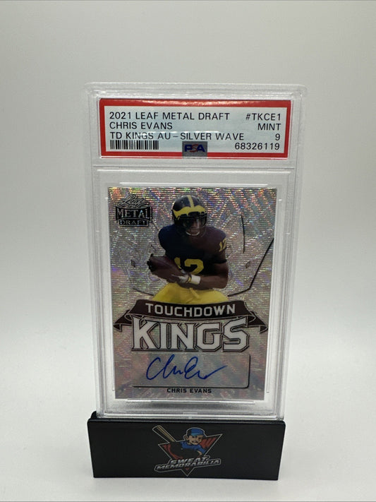 Chris Evans 2021 Leaf Metal Draft Touchdown Kings Auto 29/75 PSA 9