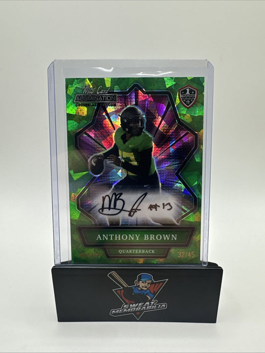 2021-22 Wild Card Alumination NIL ANTHONY BROWN HOLO Green Ice Rookie AUTO /45