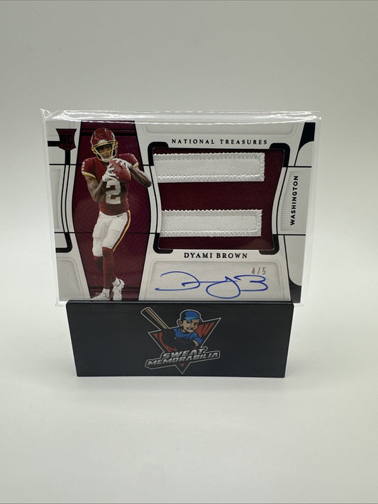 2021 DYAMI BROWN PANINI NATIONAL TREASURES ENCASED RPA ROOKIE PATCH AUTO RC 4/5