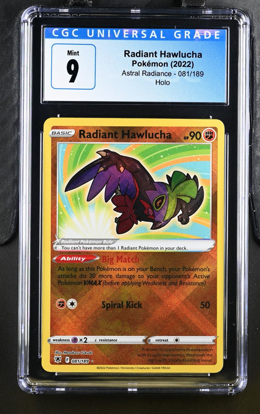 Pokemon 2022 Astral Radiance Radiant Hawlucha #081/189 CGC 9