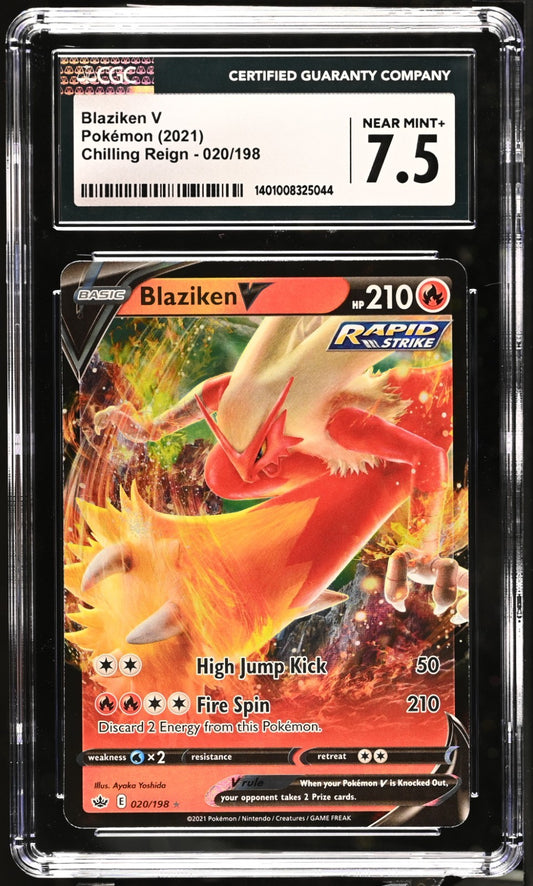 Pokemon 2021 Chilling Reign Blaziken V #020/198 CGC 7.5