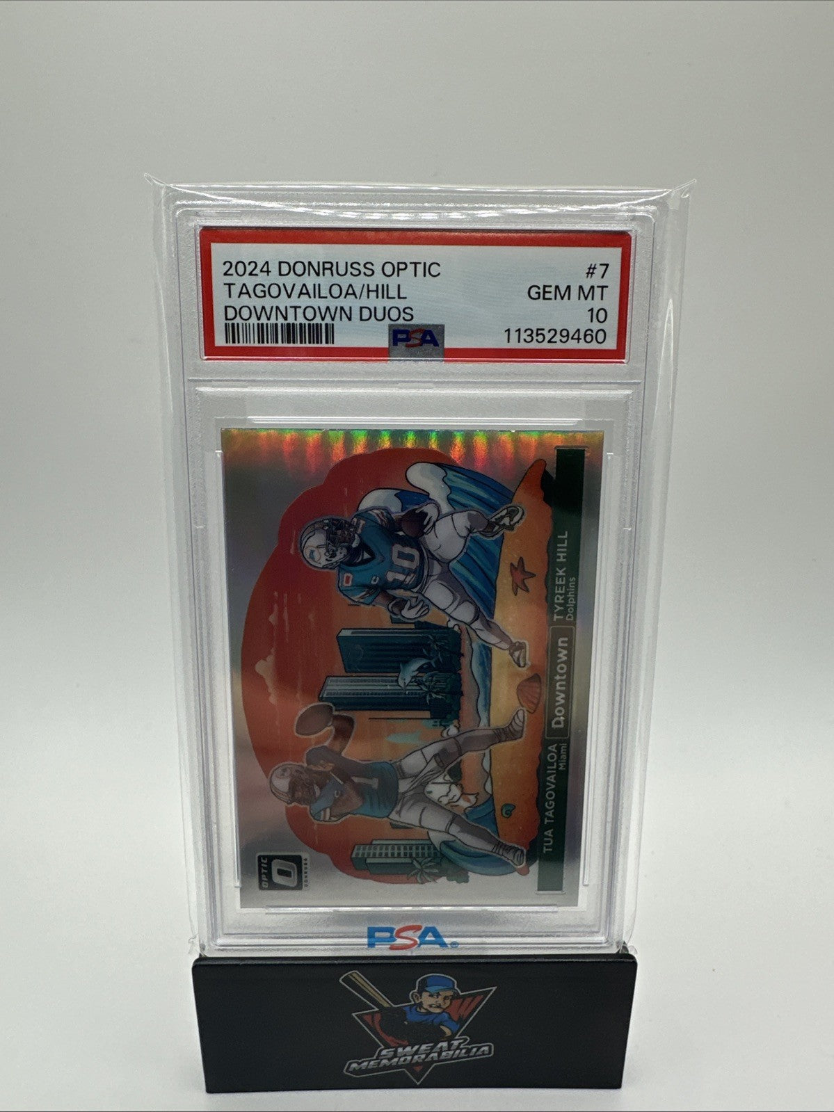 2024 PANINI DONRUSS OPTIC DOWNTOWN DUOS #7 TUA TAGOVAILOA/TYREEK HILL PSA 10