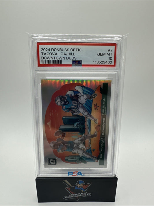 2024 PANINI DONRUSS OPTIC DOWNTOWN DUOS #7 TUA TAGOVAILOA/TYREEK HILL PSA 10