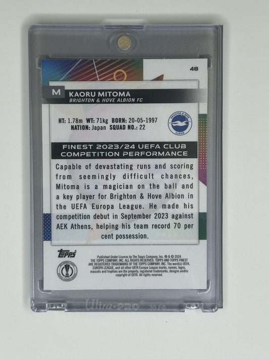 2024 Topps Finest UEFA Champions League Kaoru Mitoma Green Prizm 71/99