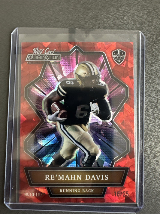 2021 Re’mahn Davis Wild Card Collegiate NIL ROOKIE RC Vanderbilt 16/25