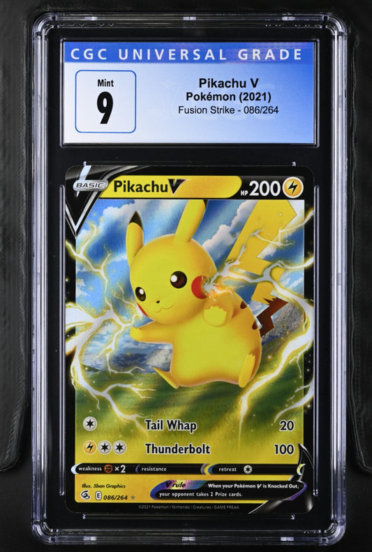 Pokemon 2021 Fusion Strike Pikachu V #086/264 CGC 9