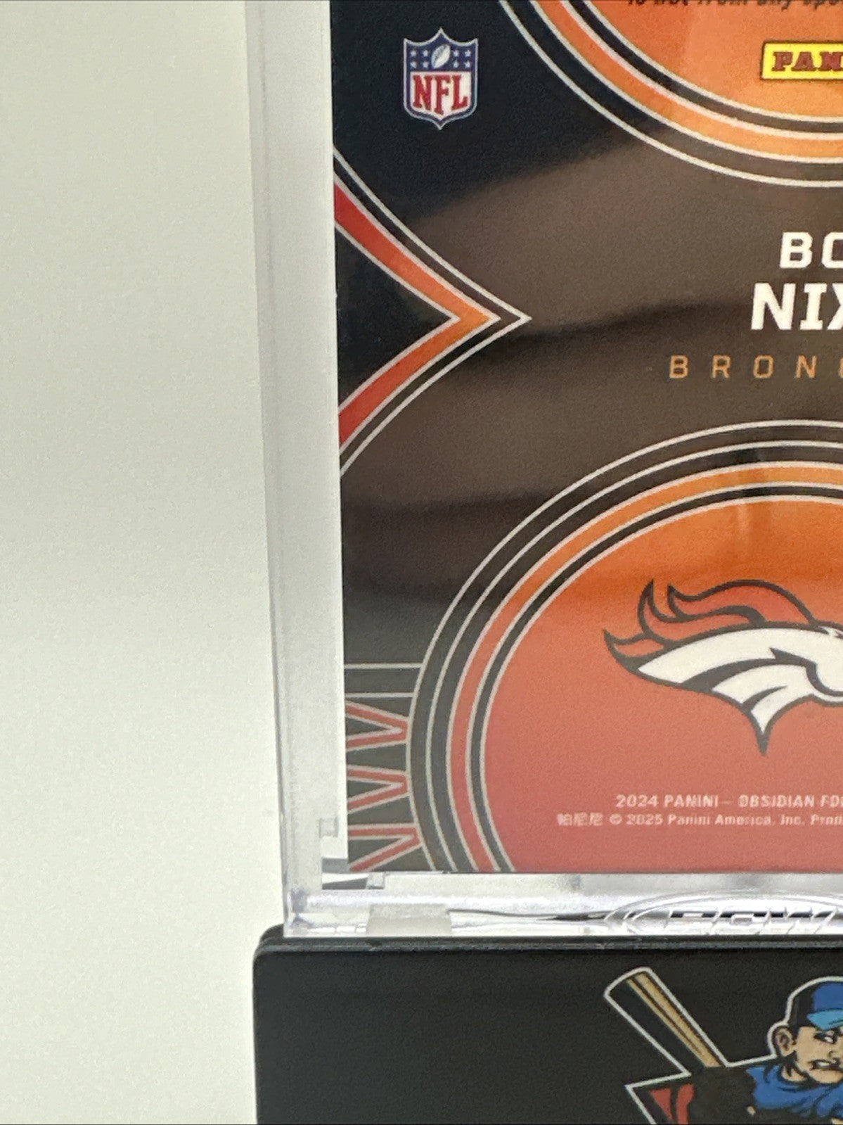2024 Obsidian Football Bo Nix RC Solar Swatches 2 Color Patch /75 Broncos