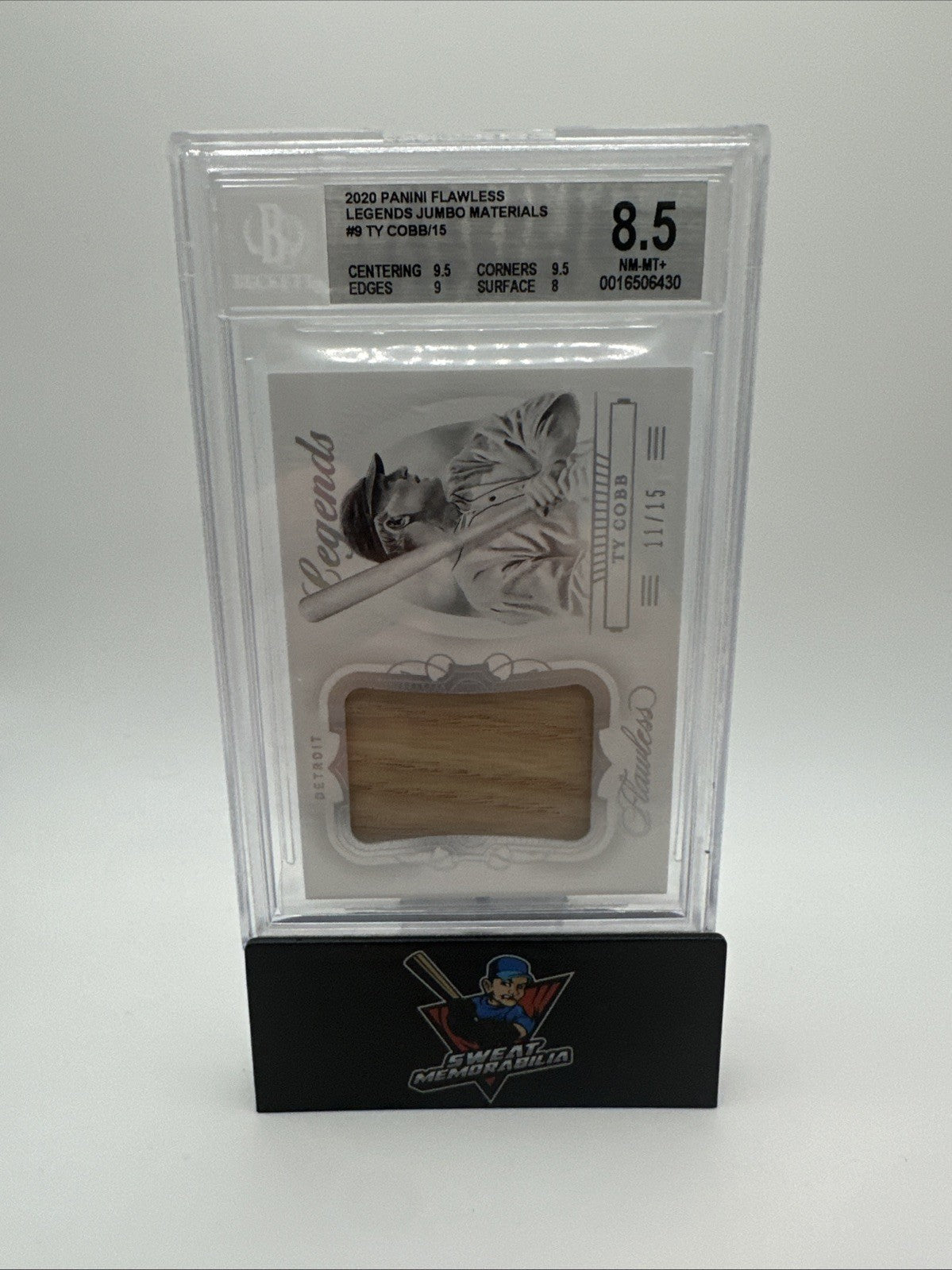 2020 Ty Cobb Panini Flawless Legends Jumbo Materials /15 BGS 8.5