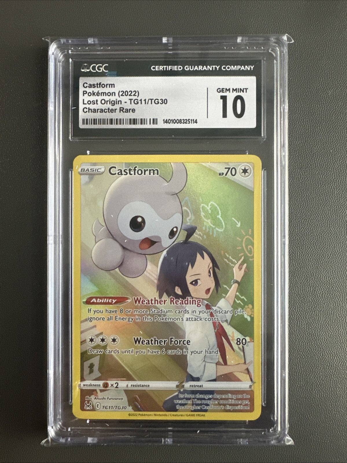 Pokemon Castform Lost Origin #TG11 Full Art CGC 10
