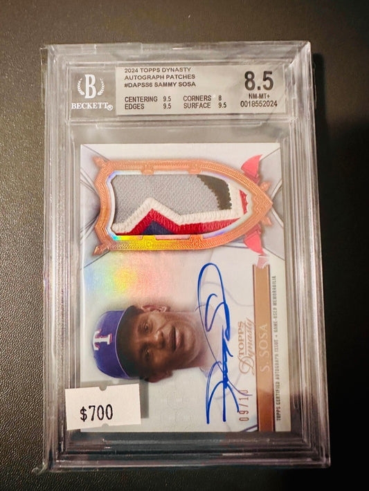 2024 Topps Dynasty Autograph Patches Sammy Sosa #DAPSS6 BGS 8.5