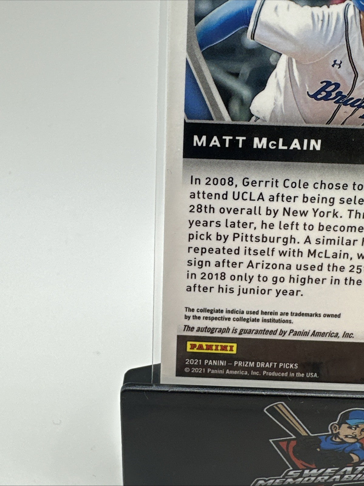 2021 PANINI PRIZM DRAFT PICKS MATT MCLAIN AUTO SNAKESKIN REF 7/15 SSP RC