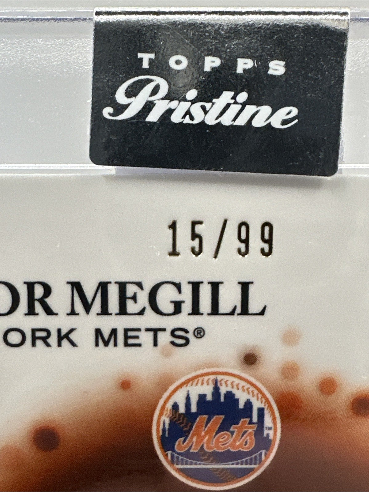 2022 Topps Pristine Tylor Megill Gold Encased RC Rookie Auto /99 New York Mets