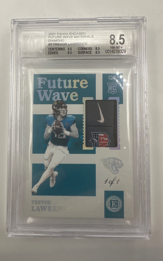 2021 Panini Encased Future Wave Materials Diamond Trevor Lawrence RC #1 BGS 8.5