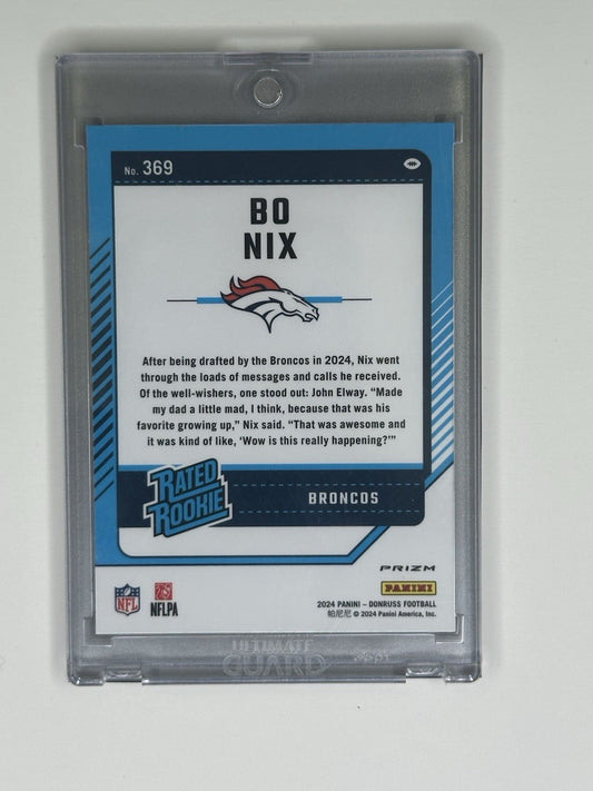 2024 Panini Donruss Optic Bo Nix Rated Rookie Pink Prizm RC