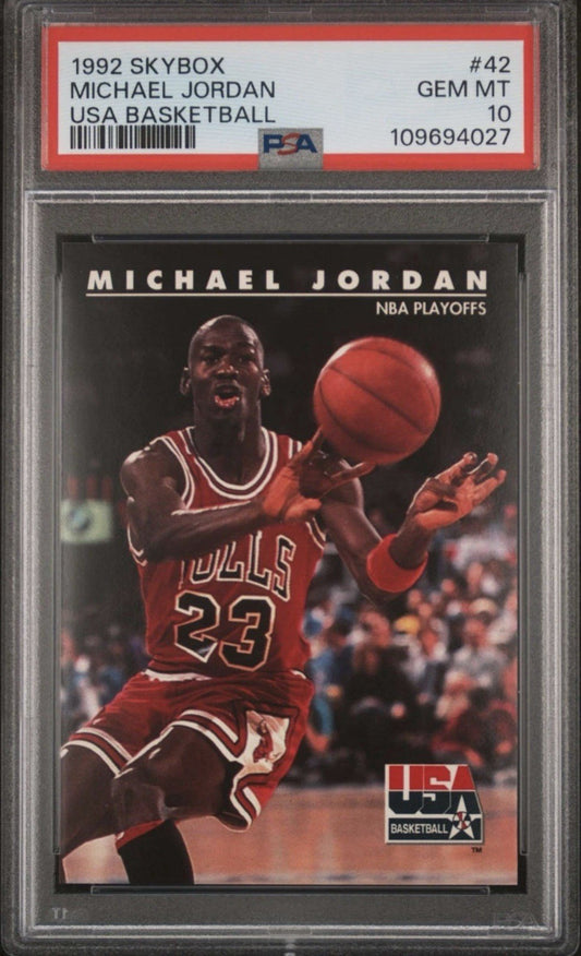 1992 SKYBOX USA BASKETBALL #42 MICHAEL JORDAN BULLS HOF PSA 10
