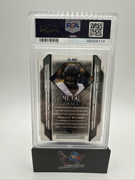 2021 Leaf Metal Draft Black Prismatic /15 Rodarius Williams #BA-RW2 Auto