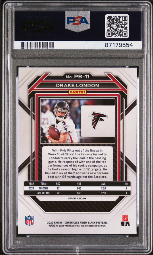 2022 Panini Chronicles Prizm Black Drake Silver London #PB11 PSA 10 GEM MINT
