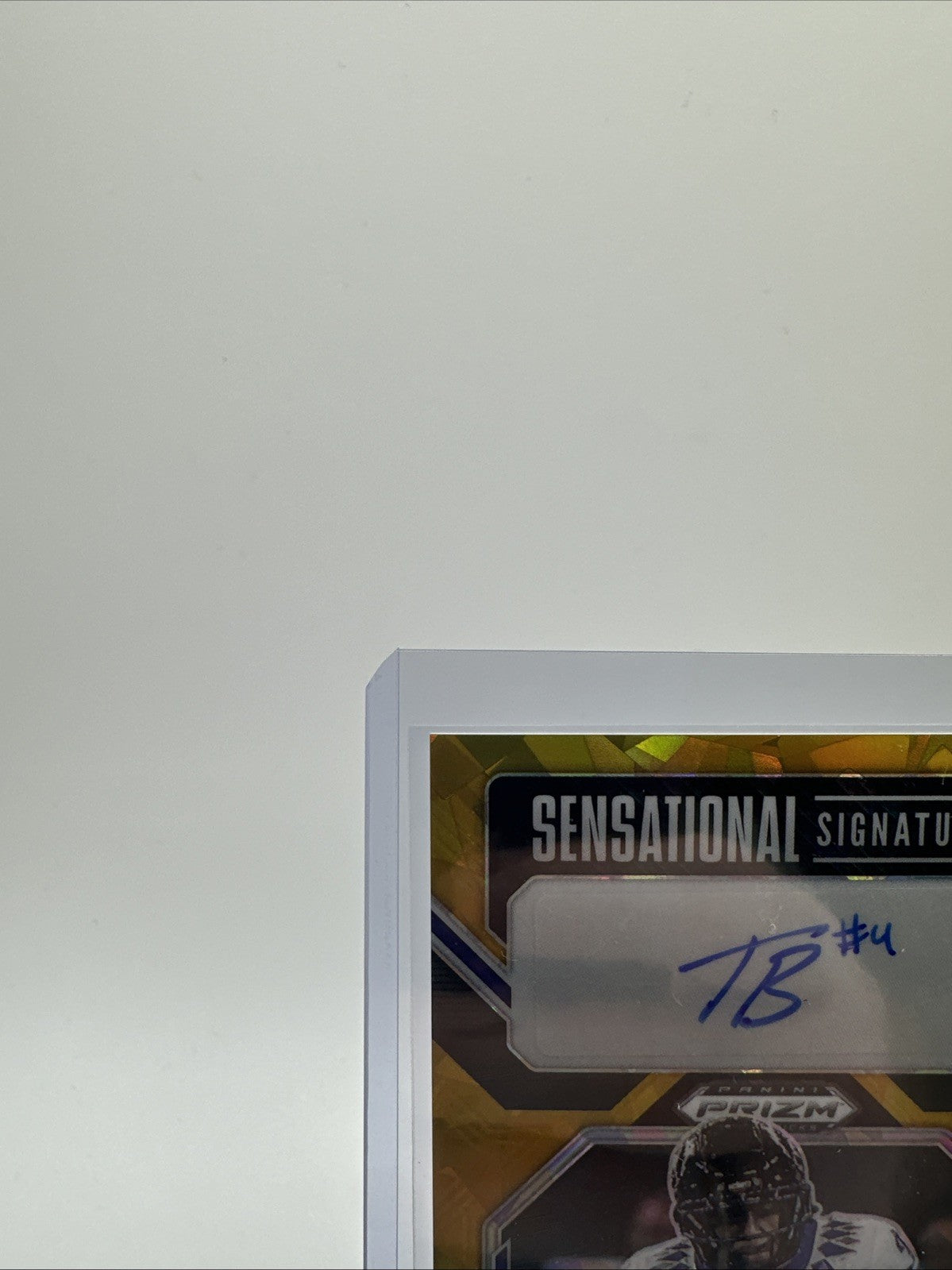 2023 Prizm Draft Picks #SS-TBA Taye Barber Sensational Signatures Gold Ice