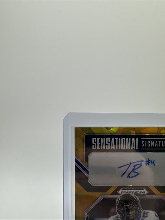 2023 Prizm Draft Picks #SS-TBA Taye Barber Sensational Signatures Gold Ice