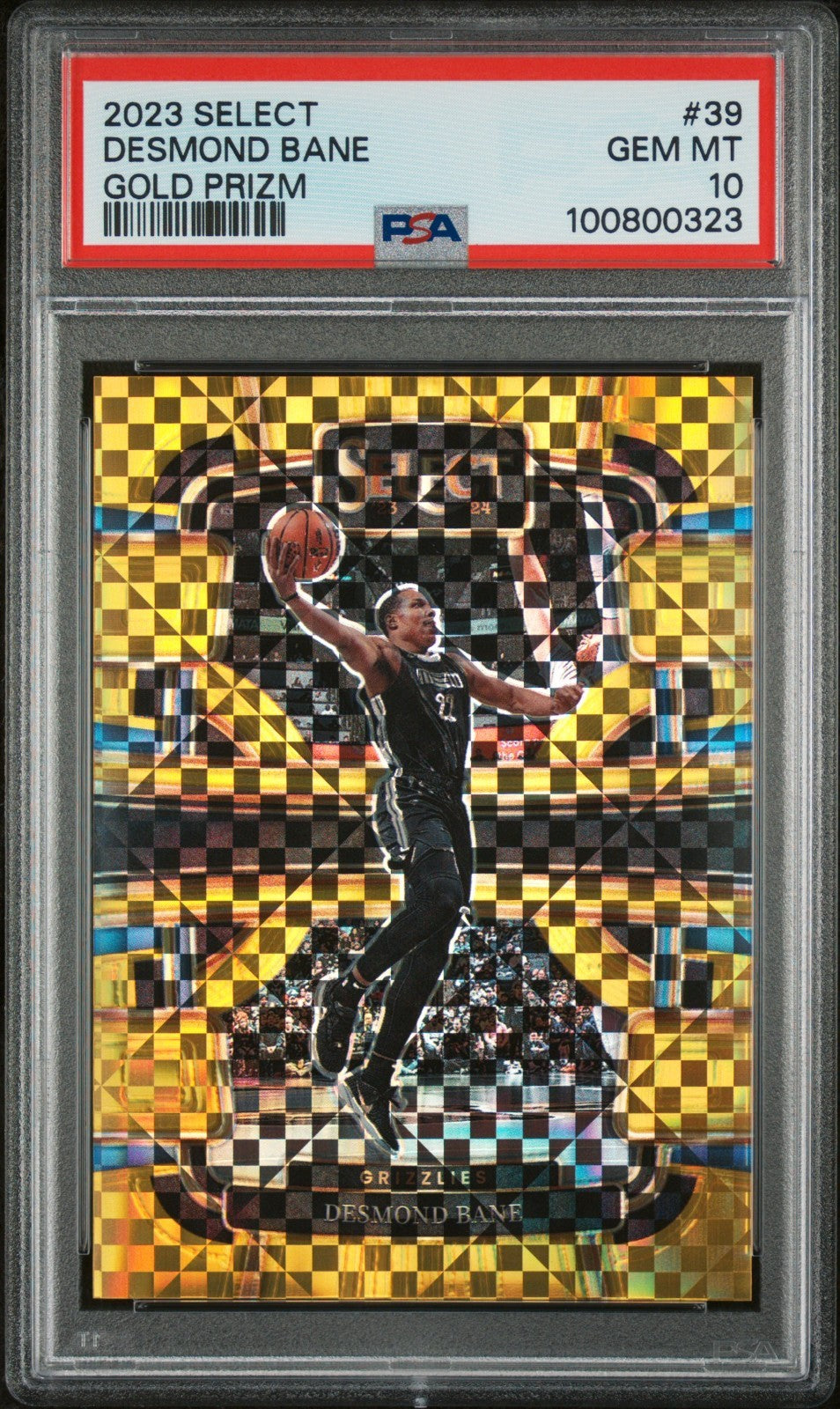 2023 Panini Select Desmond Bane Gold Prizm #39 PSA 10