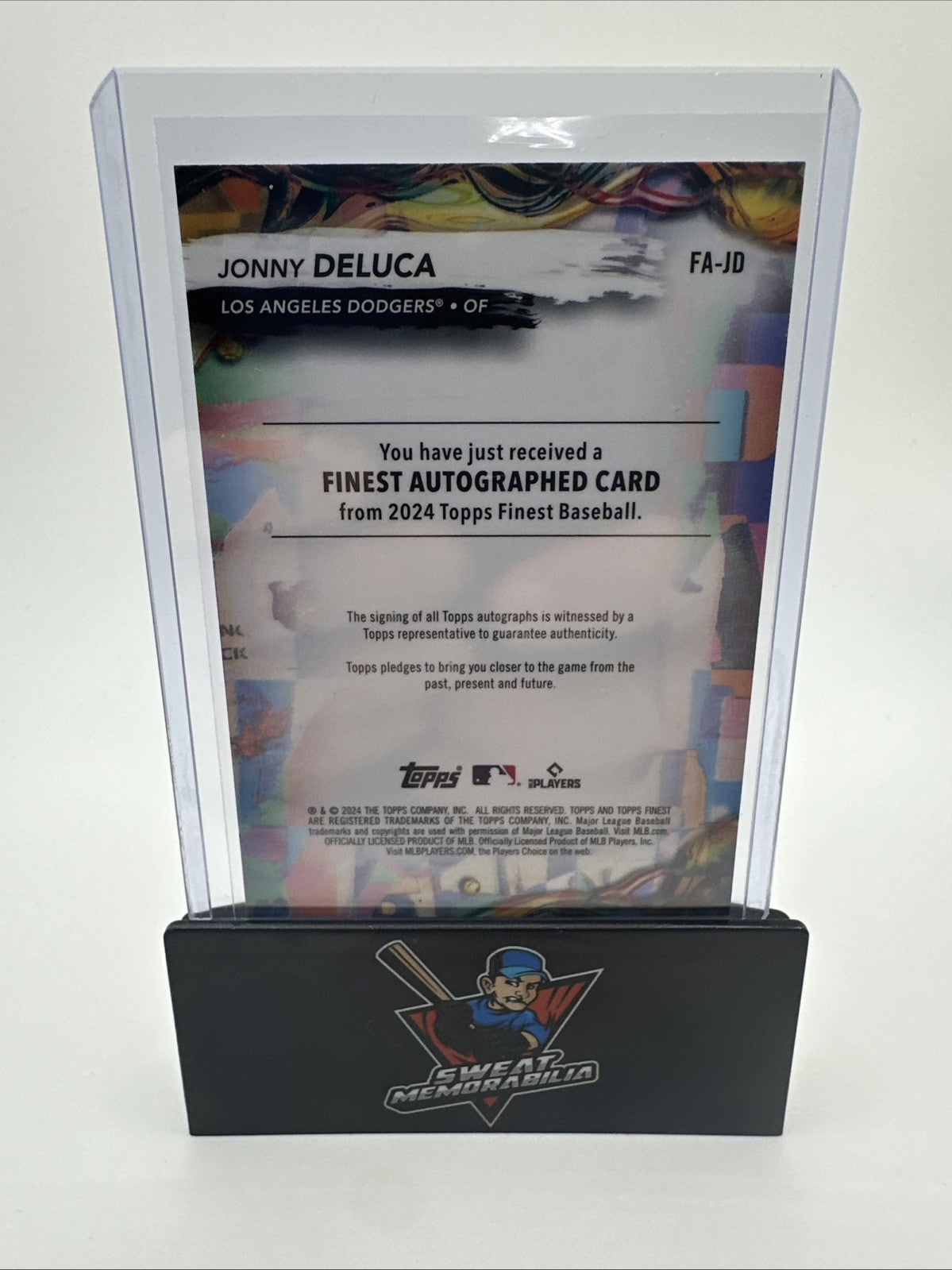 2024 Topps Finest Jonny DeLuca Rookie RC Autograph Rare Blue Refractor /99
