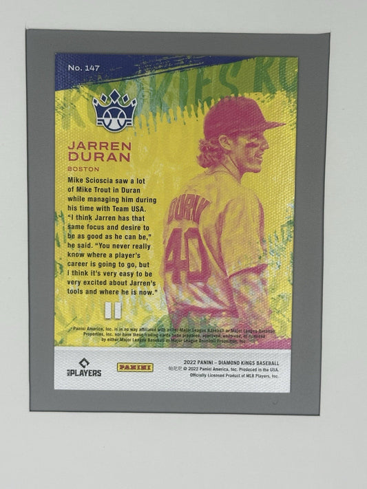 2022 Diamond Kings Jarren Duran Artist Proof 41/49 #147 Boston Red Sox