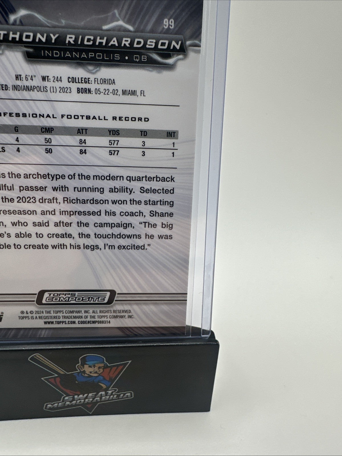 2023 Topps Composite Anthony Richardson RC Resurgence Prism Refractor #99 Colts