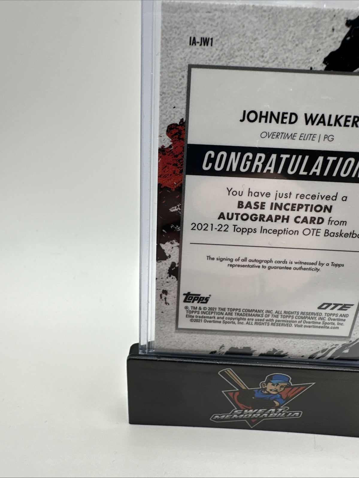 2021-22 Topps Inception OTE Overtime Elite Blue /25 Johned Walker #IA-JW1 Auto