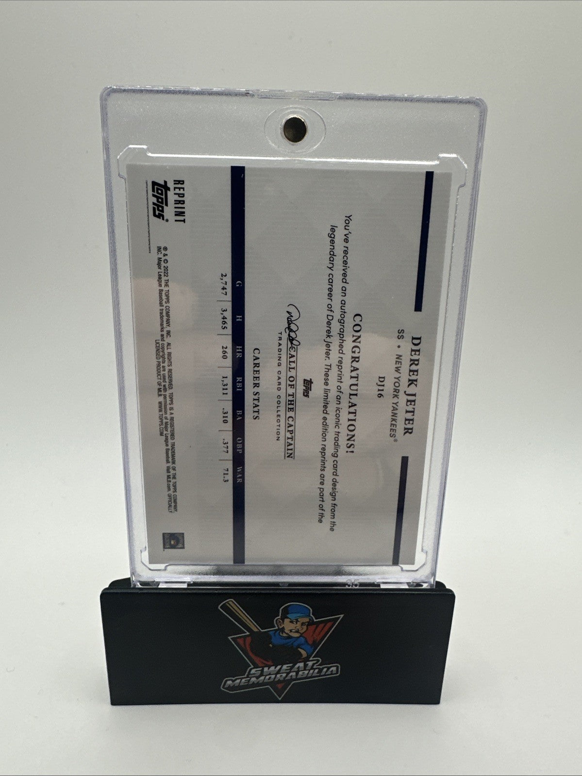 2022 Topps X Derek Jeter Call of the Captain FOILBOARD Insert #DJ16