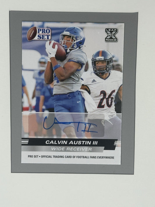 2022 Leaf Pro Set Football Calvin Austin III Auto #PSA-CA1 Steelers