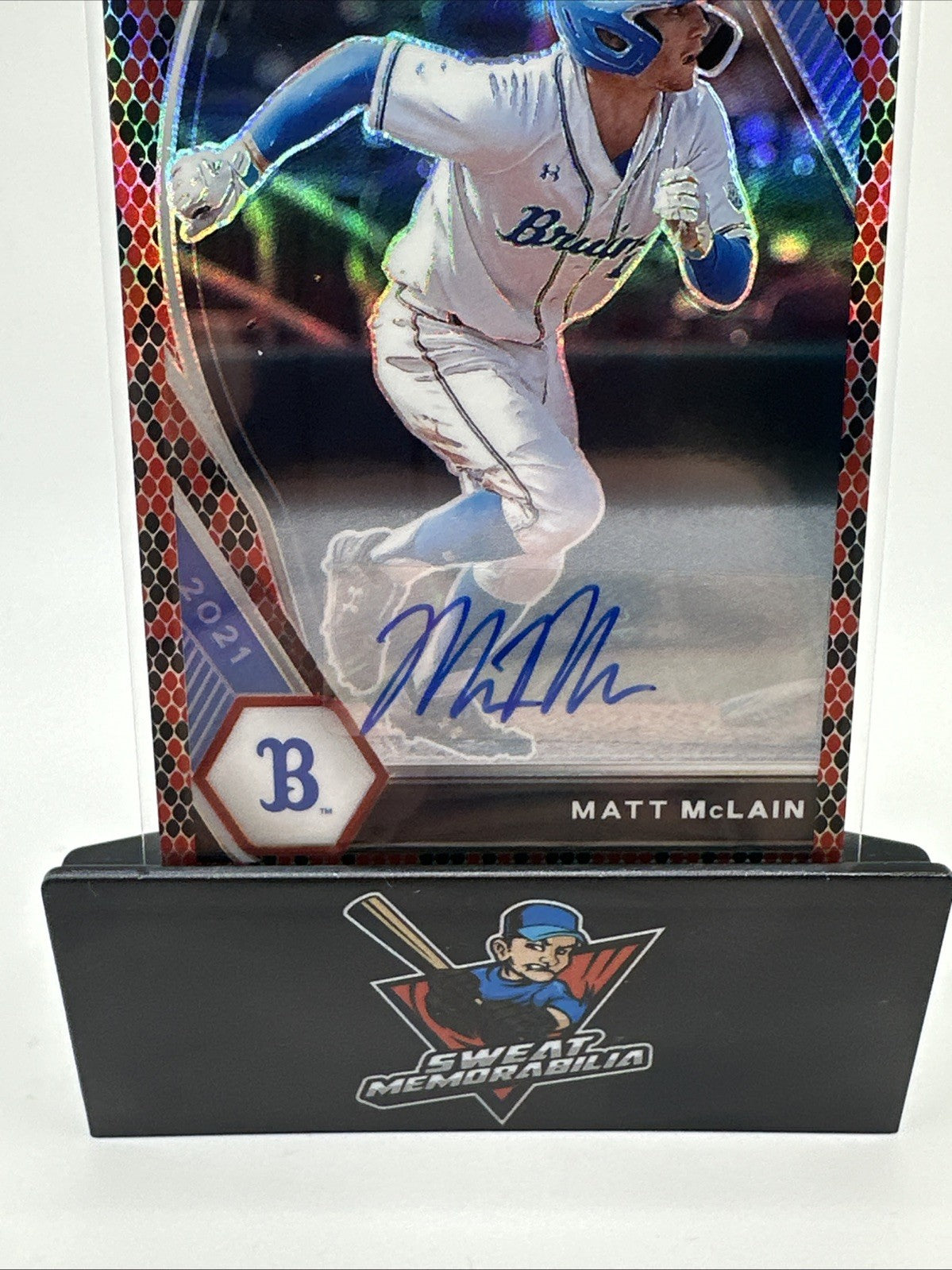2021 PANINI PRIZM DRAFT PICKS MATT MCLAIN AUTO SNAKESKIN REF 7/15 SSP RC