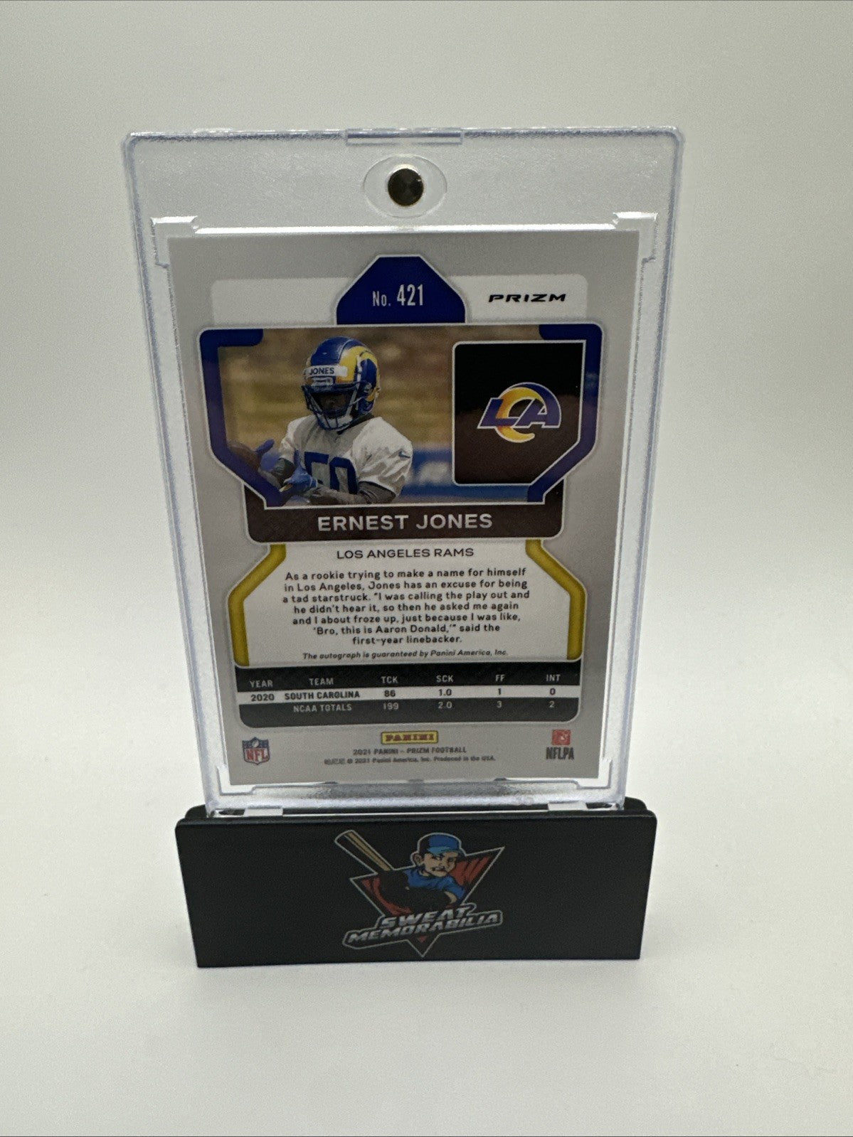 ERNEST JONES 2021 PANINI PRIZM SILVER DISCO NO HUDDLE ROOKIE AUTO RC #421