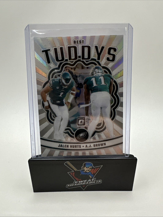 2023 Panini Donruss Optic Jalen Hurts AJ Brown Best Tuddys Silver Prizm