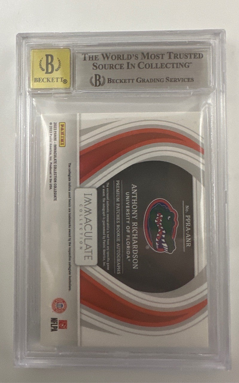 2023 Immaculate Collection Collegiate Premium RPA Anthony Richardson BGS 8.5