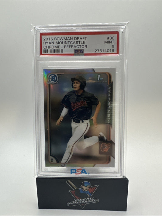 2015 Bowman Draft Ryan Mountcastle Chrome Refractor PSA 9 Baltimore Orioles #80