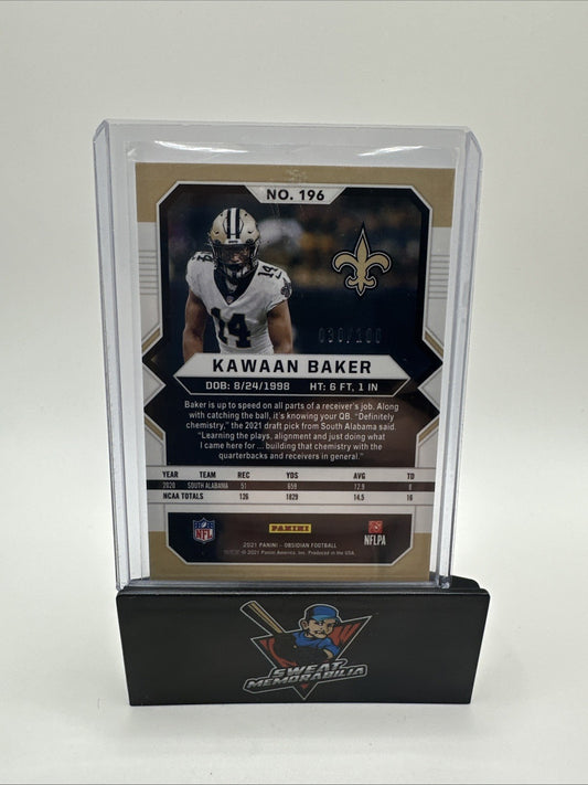 2021 Panini Obsidian - Electric Etch Purple #196 Kawaan Baker /100